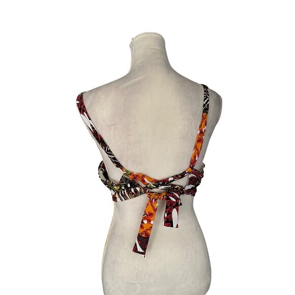 Skinny Dippers Swimwear Anastasia Underwire Strappy Bikini V Neck Top Sz M NWOT - Picture 3 of 9